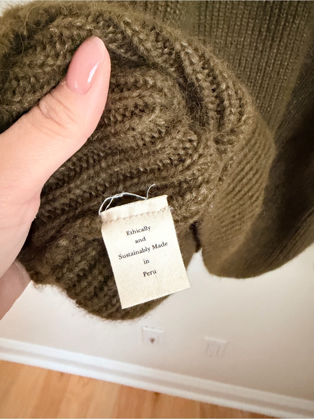 James Street Co. Olive Zip-Front Knit Sweater with Collar - Picture 5 of 6